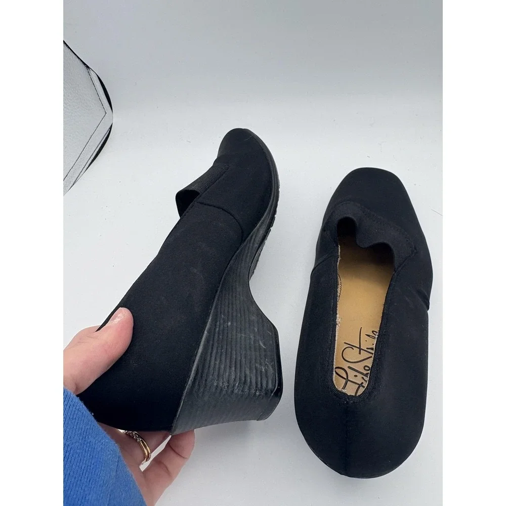LifeStride Shoes Womens Size 8.5 Black Judo Slip On Comfort Square Toe Pumps‎